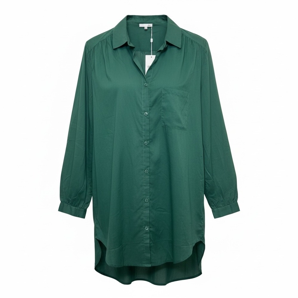 Skin Worldwide Button Up Shirt 1 Small Reef Green Minimalist Lounge Coverup